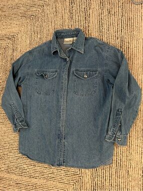 Vintage Copper Key Blue Denim Shirt Mens Size Medium